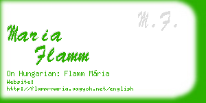 maria flamm business card
