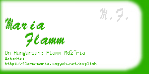 maria flamm business card